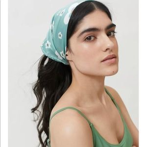 Farrah Hair Scarf daisy - teal color
